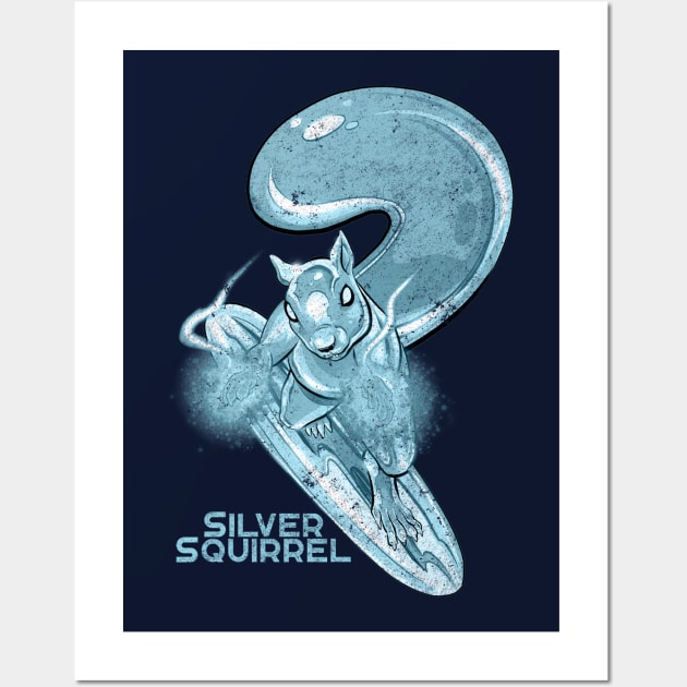 Silver Squirrel - silver Wall Art by ThirteenthFloor